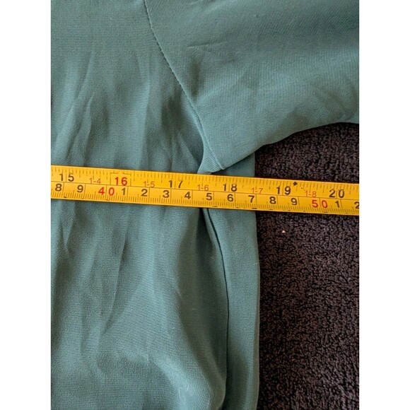 Abercrombie & Fitch Teal Green Sheer Aughts Button Blouse Collared Shirt Top - Picture 13 of 14